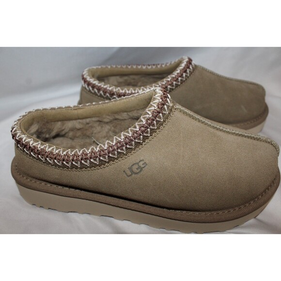 UGG WOMEN'S US 6 SUEDE SHEARLING LINED TASMAN SLIPPERS ANTELOPE TAN NWOB - Picture 6 of 7